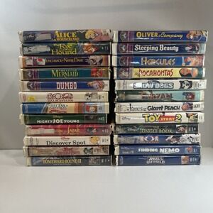 Lot of 24 Disney VHS Tapes 2 Black Diamond Classics Untested READ
